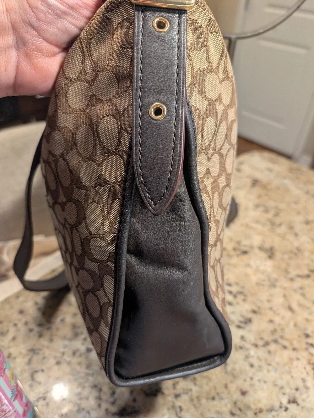 Coach Brown Tan Signature Large Duffle